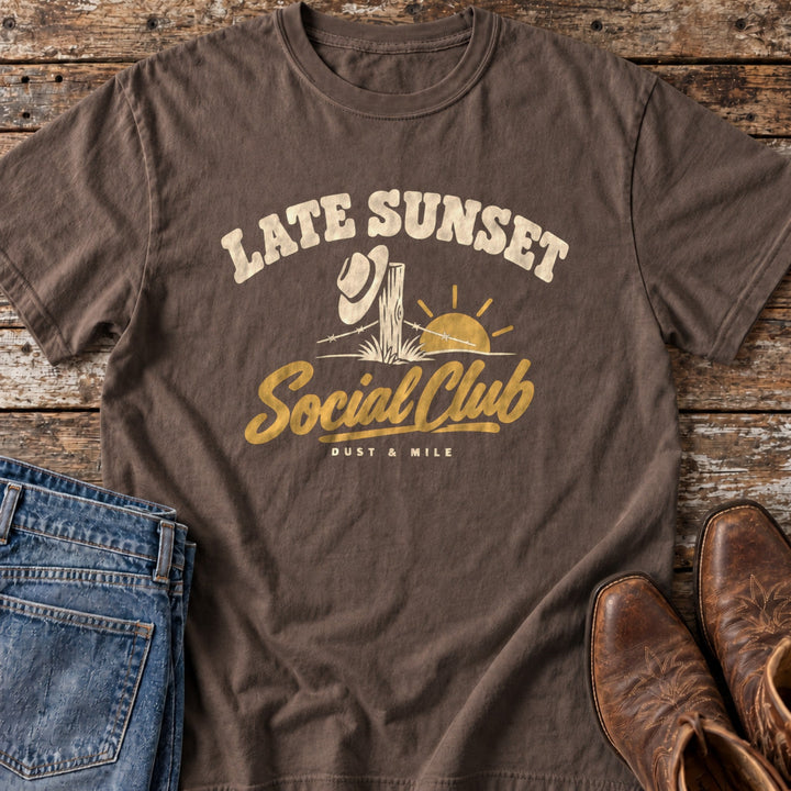 Late Sunset Social Club T-Shirt in Espresso
