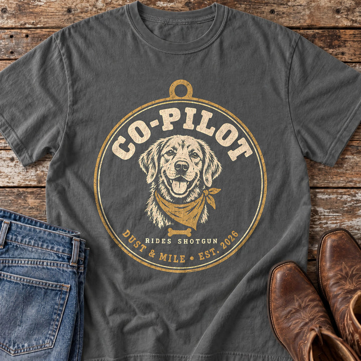 Co-Pilot Dog Tag T-Shirt in Pepper