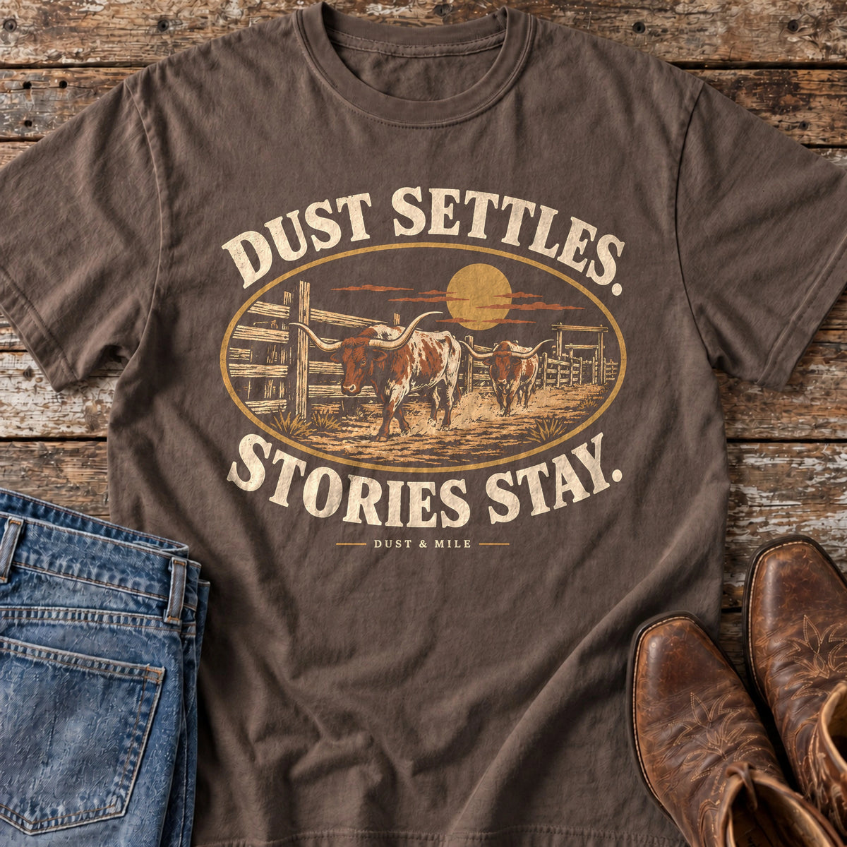 Dust Settles Stories Stay T-Shirt