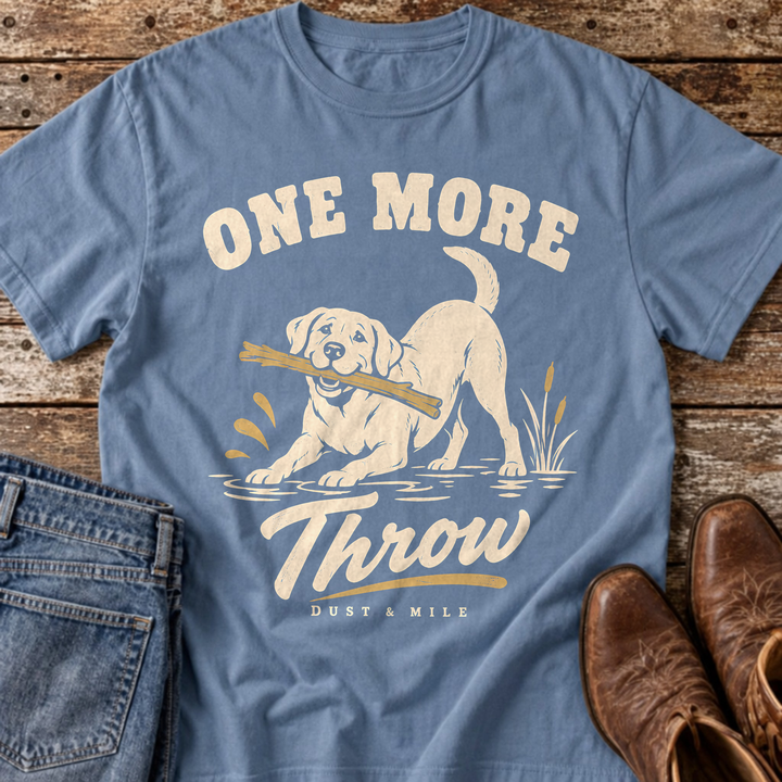One More Throw Labrador T-Shirt in Blue Jean