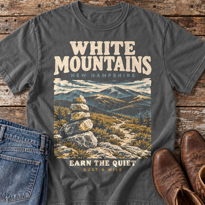 White Mountains New Hampshire T-Shirt in Pepper