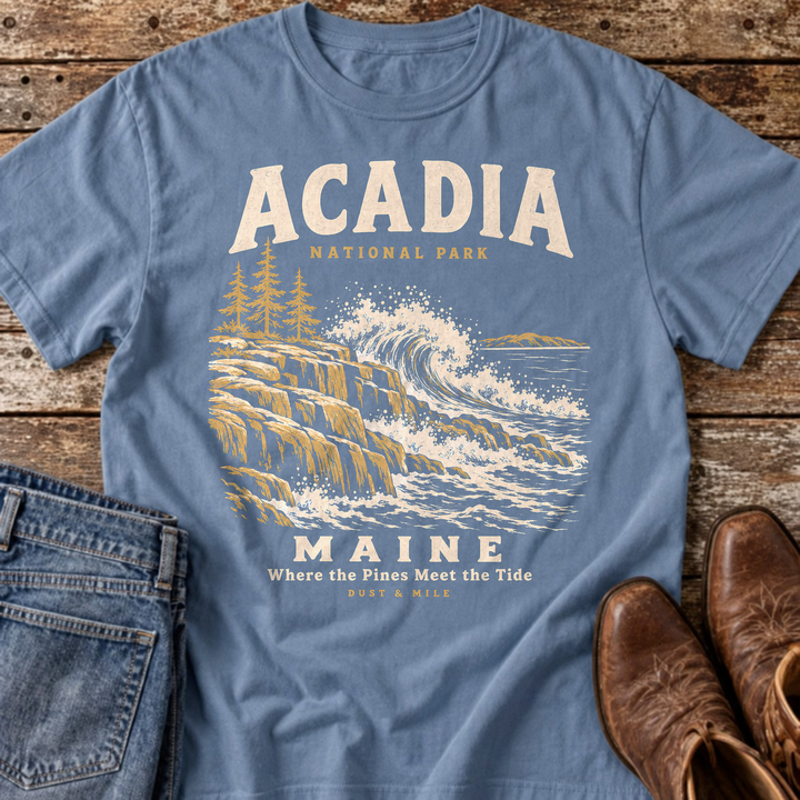 Acadia National Park Maine T-Shirt in Blue Jean