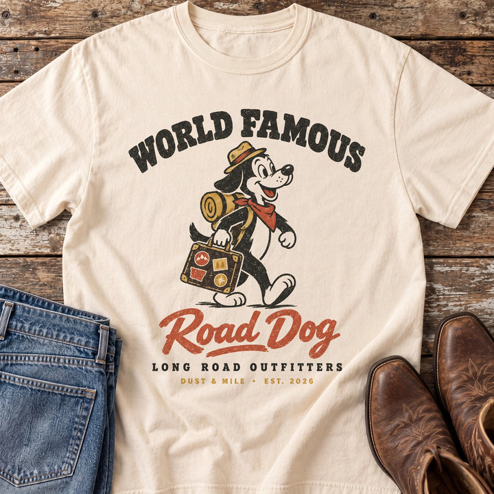 World Famous Road Dog T-Shirt in Ivory