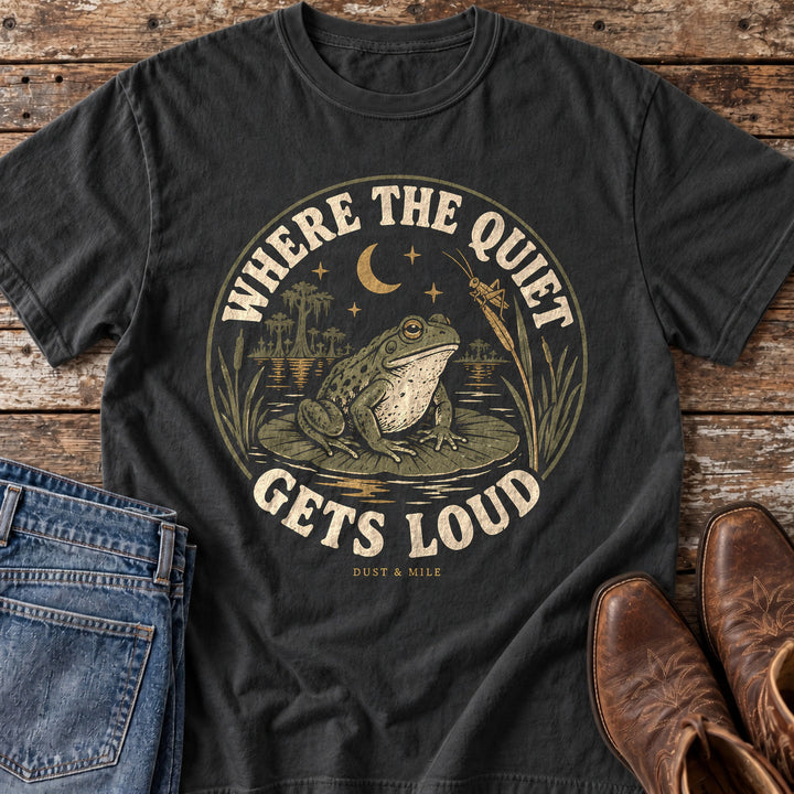 Where the Quiet Gets Loud T-Shirt in Black