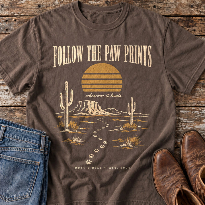 Follow the Paw Prints T-Shirt in Espresso