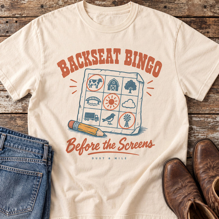 Backseat Bingo Before the Screens T-Shirt in Ivory