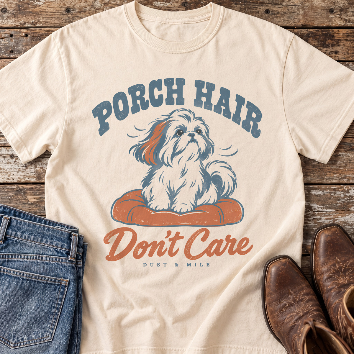 Porch Hair, Don't Care Shih Tzu T-Shirt