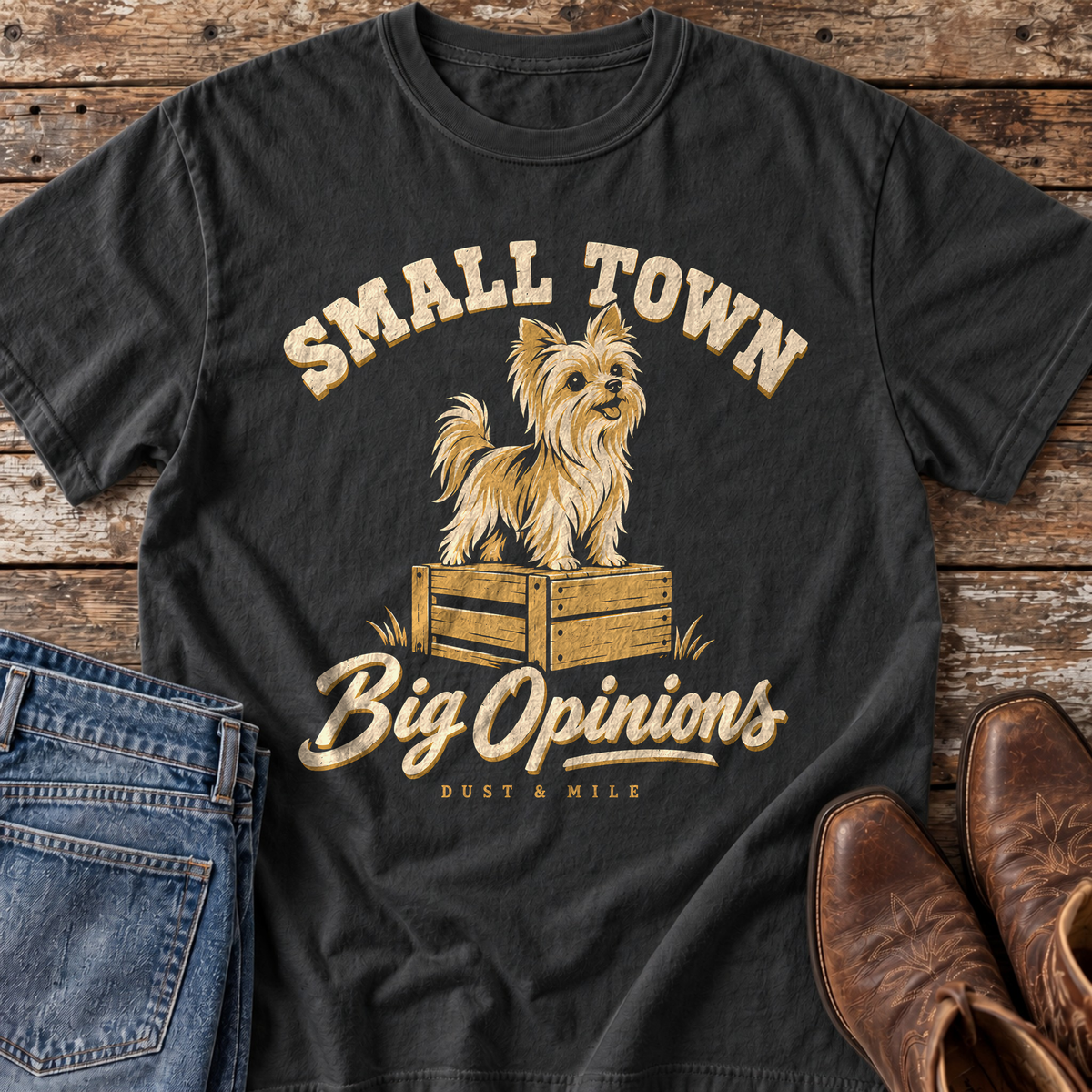 Small Town, Big Opinions Yorkshire Terrier T-Shirt