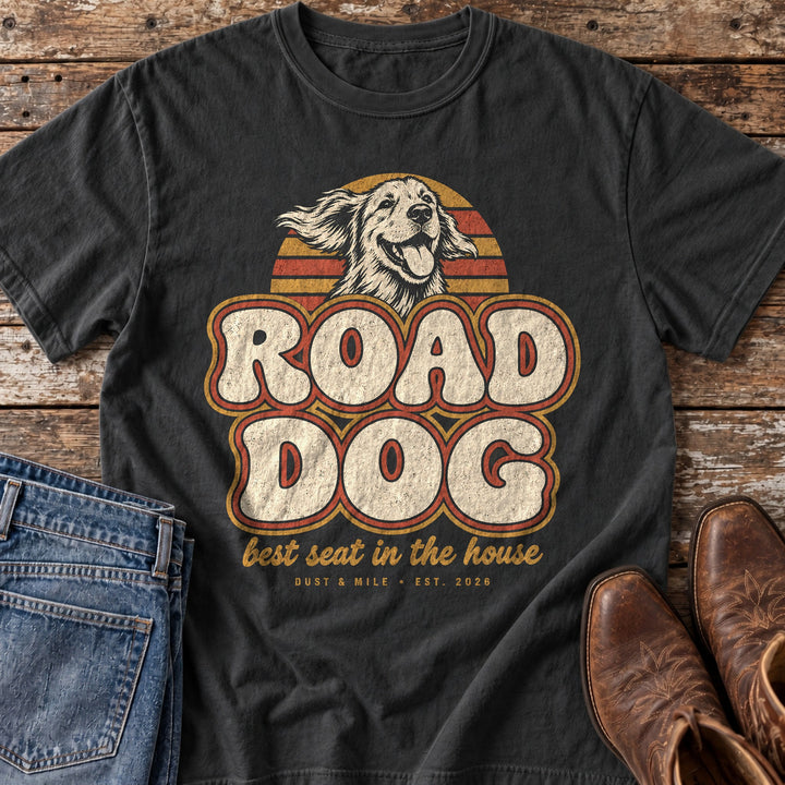 Road Dog Best Seat in the House T-Shirt in Black