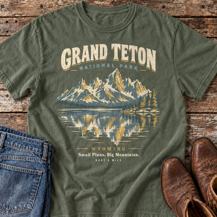 Grand Teton National Park Wyoming T-Shirt in Moss