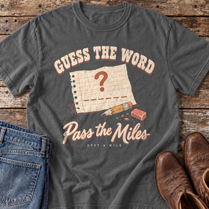 Guess the Word Pass the Miles T-Shirt in Pepper