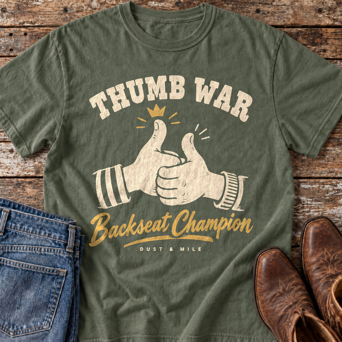 Thumb War Backseat Champion T-Shirt
