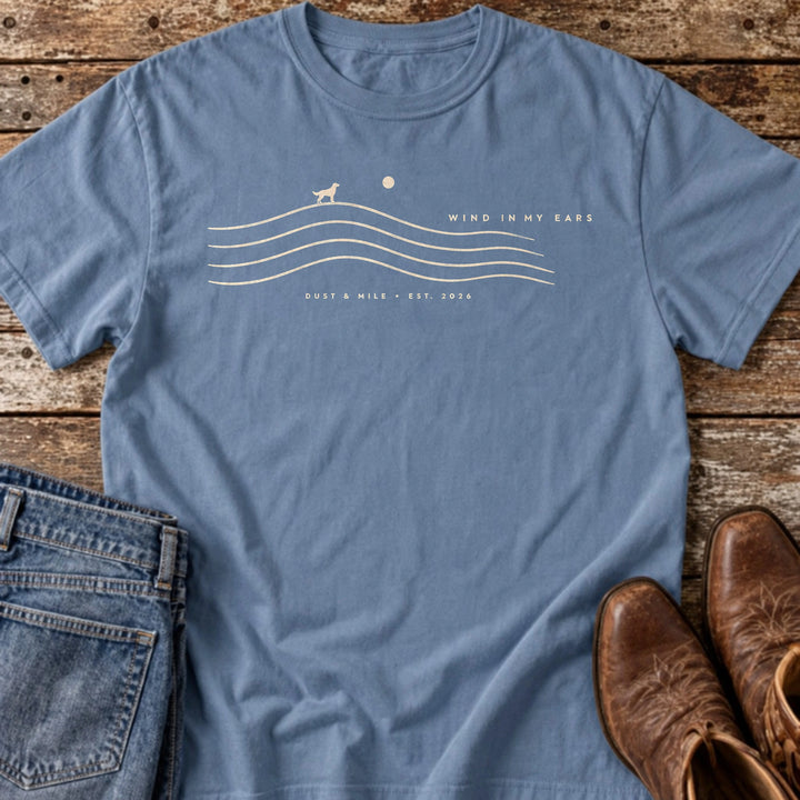 Wind in My Ears T-Shirt in Blue Jean