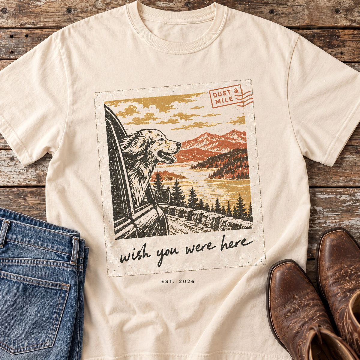 Wish You Were Here Dog T-Shirt
