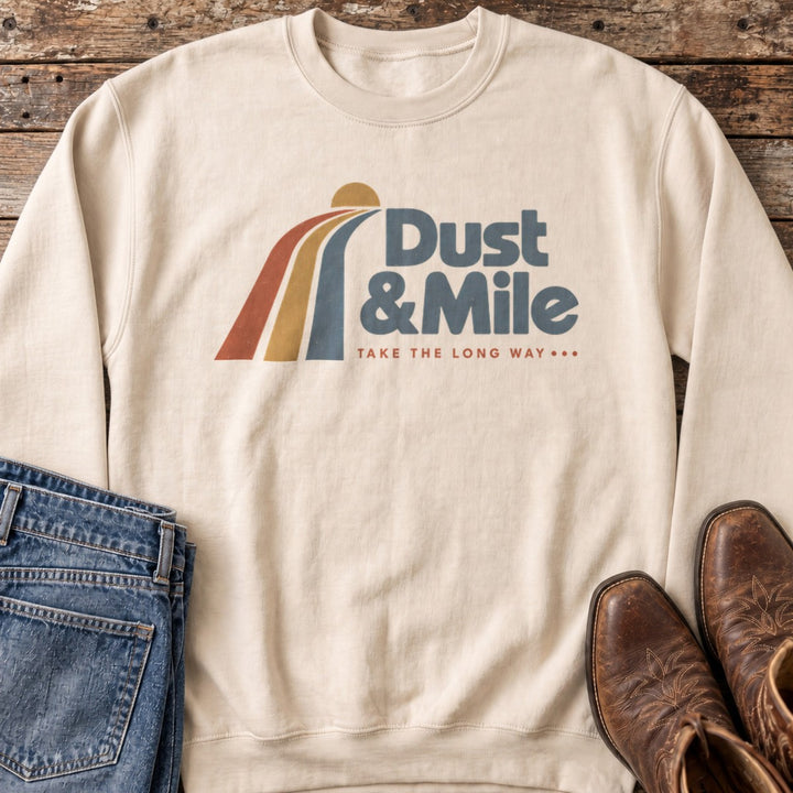Take the Long Way Retro Sweatshirt in Sand