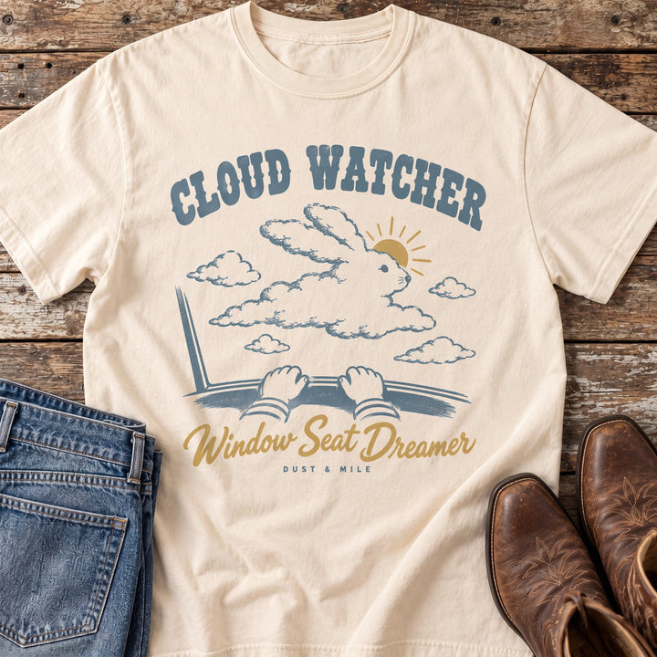 Cloud Watcher Window Seat Dreamer T-Shirt in Ivory