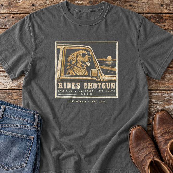 Rides Shotgun T-Shirt in Pepper