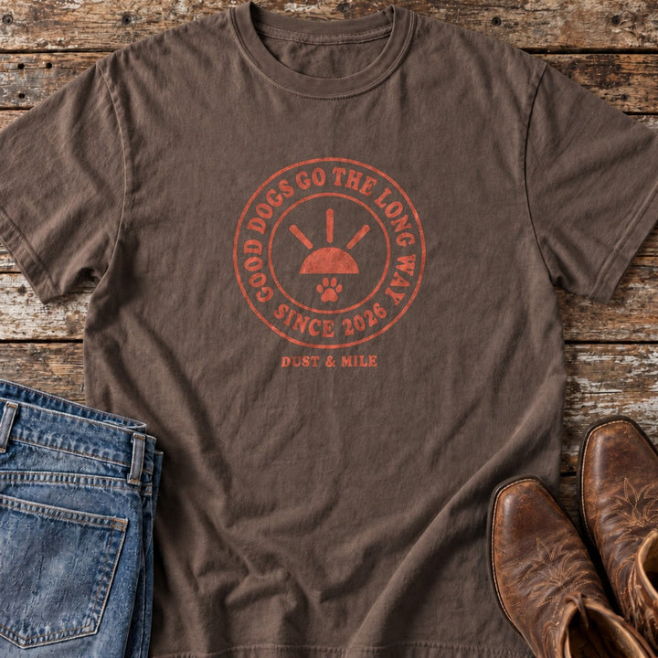 Good Dogs Go the Long Way T-Shirt in Espresso
