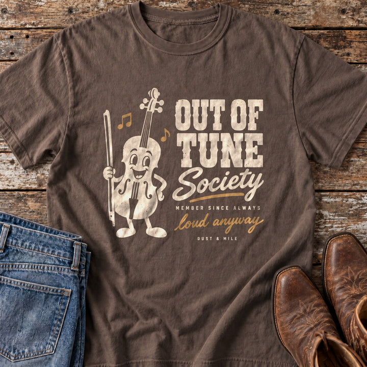 Out of Tune Society T-Shirt in Espresso