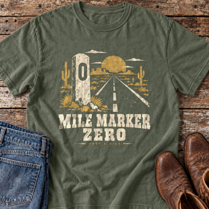 Mile Marker Zero T-Shirt in Moss
