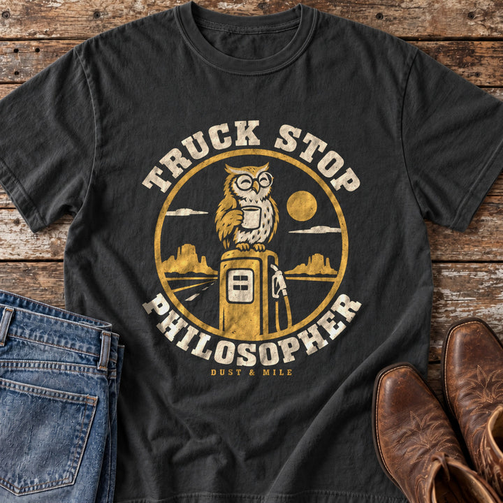 Truck Stop Philosopher T-Shirt in Black