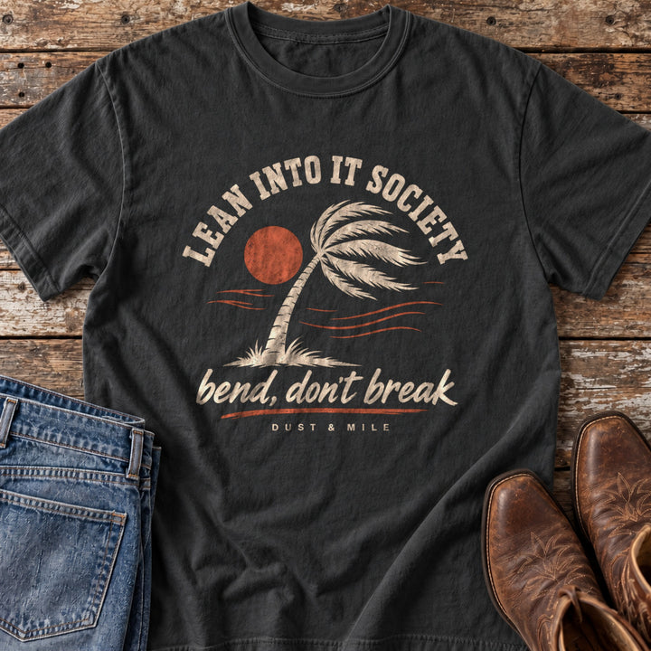 Lean Into It Society T-Shirt in Black