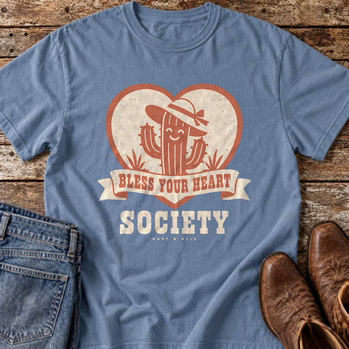 Bless Your Heart Society T-Shirt in Blue Jean