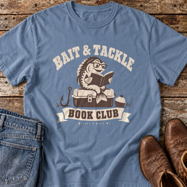 Bait & Tackle Book Club T-Shirt in Blue Jean