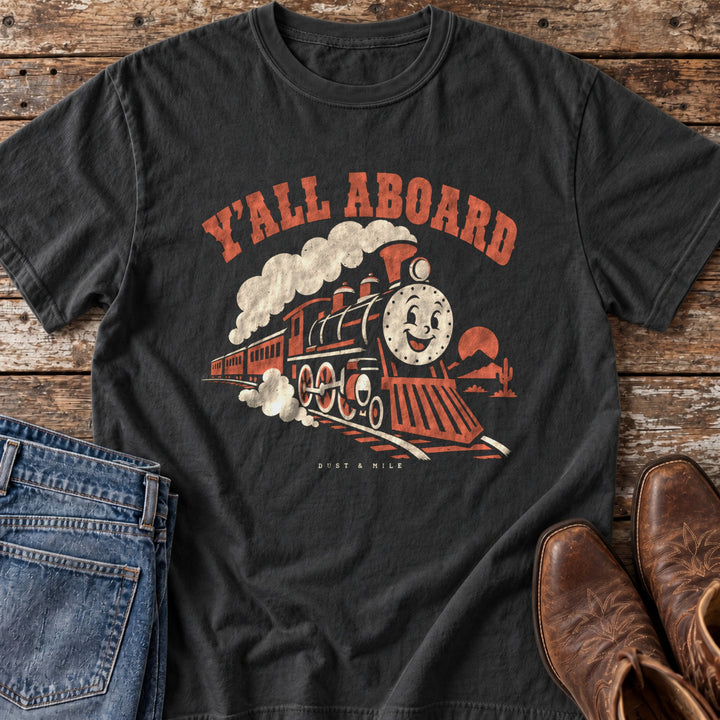 Y'all Aboard T-Shirt in Black