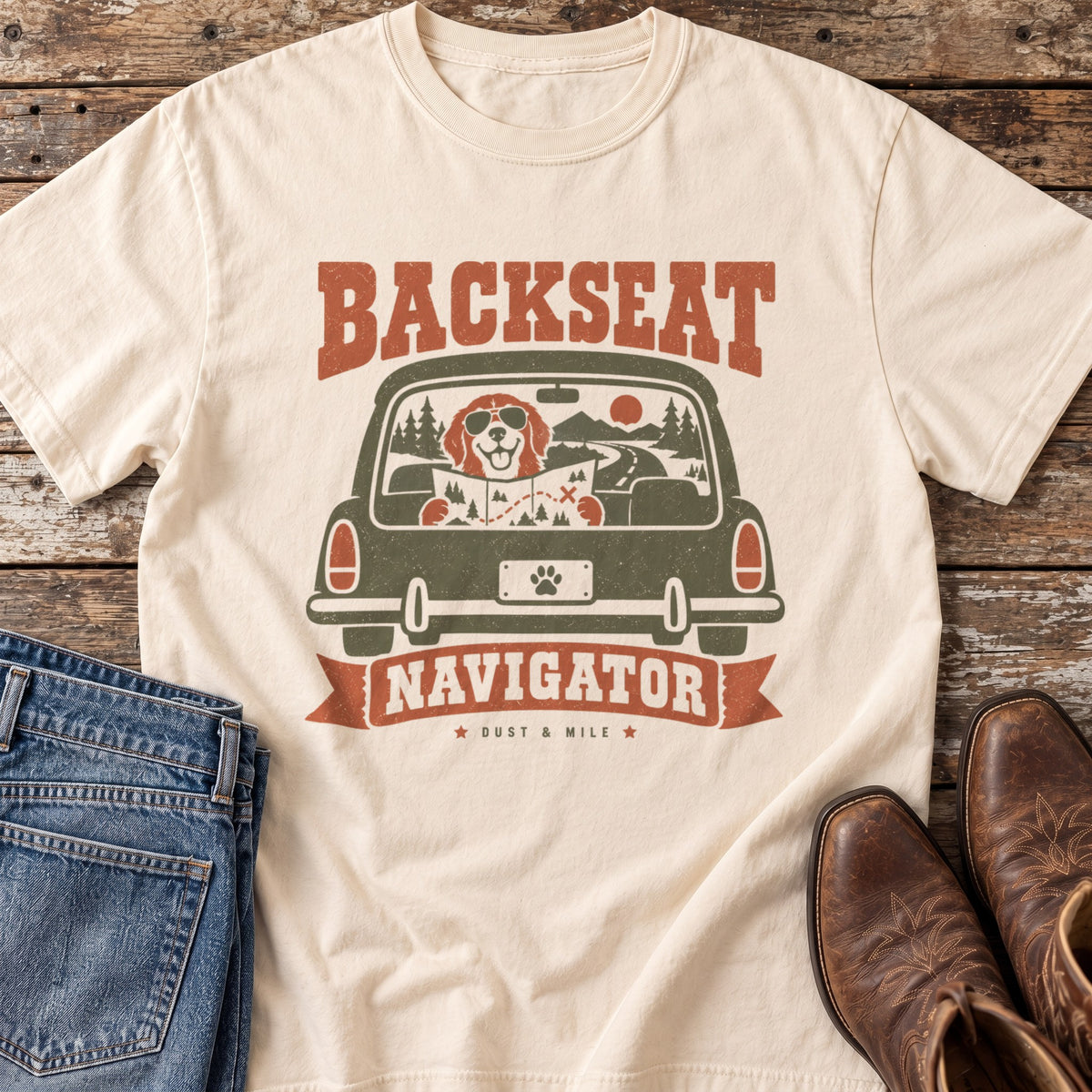 Backseat Navigator T-Shirt in Ivory