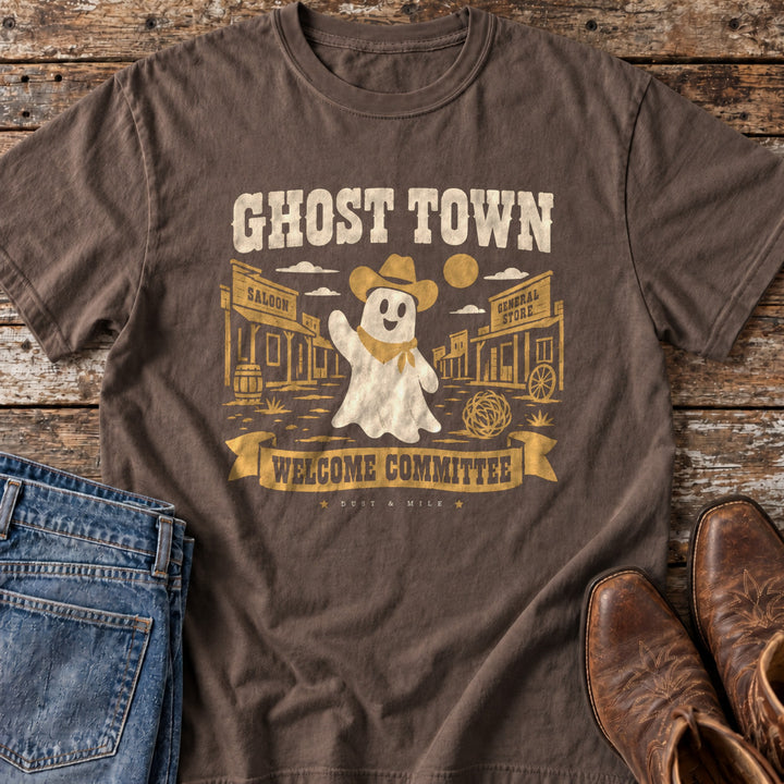 Ghost Town Welcome Committee T-Shirt in Espresso
