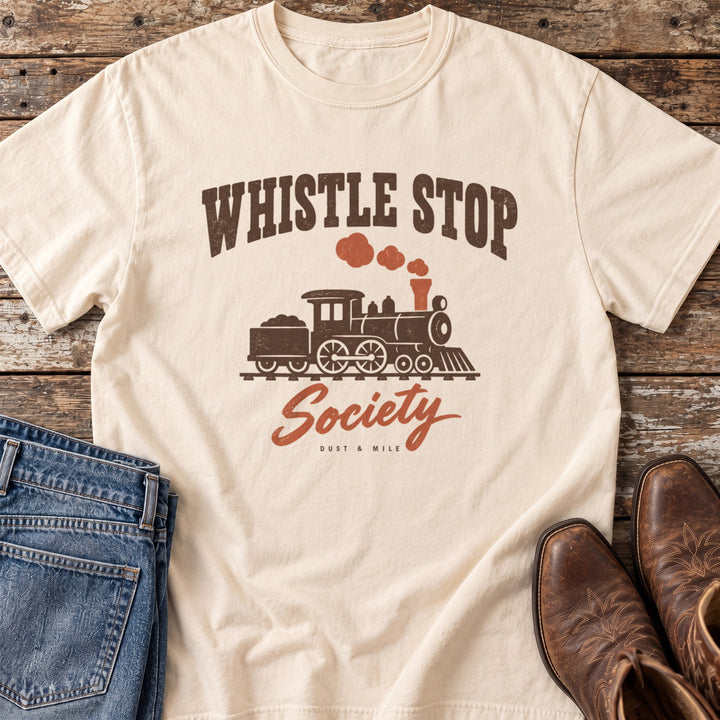 Whistle Stop Society T-Shirt in Ivory