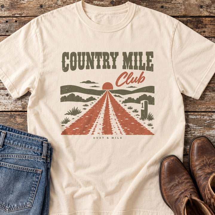 Country Mile Club T-Shirt in Ivory