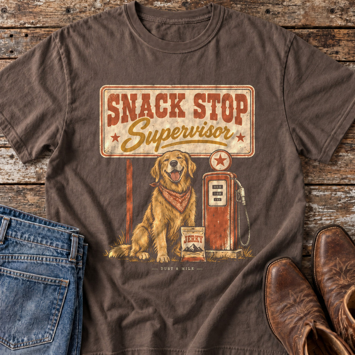 Snack Stop Supervisor T-Shirt in Espresso