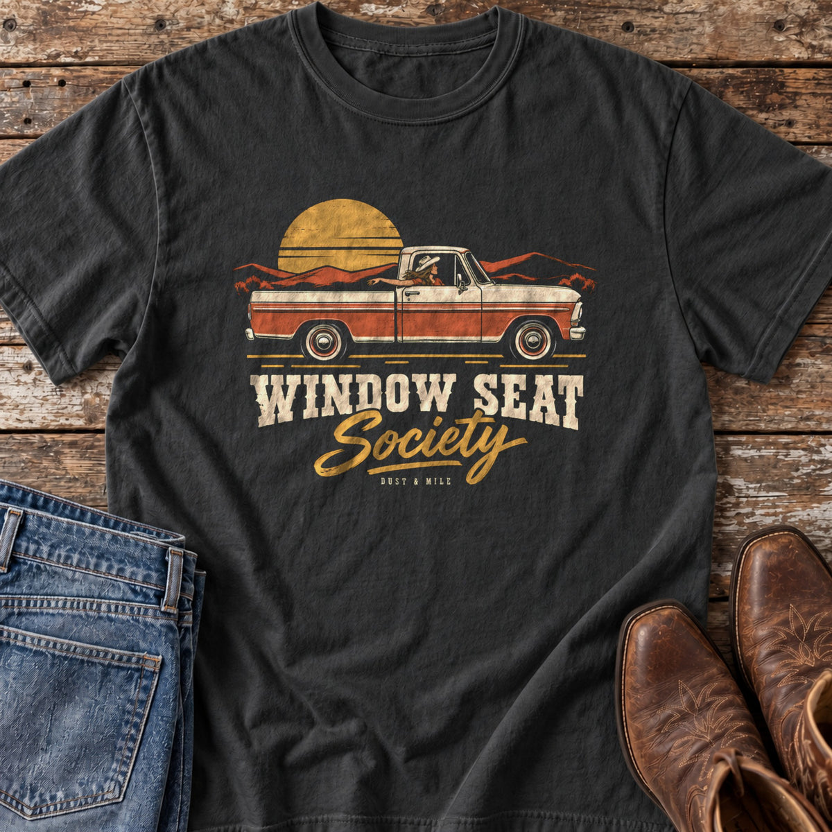 Window Seat Society T-Shirt in Black