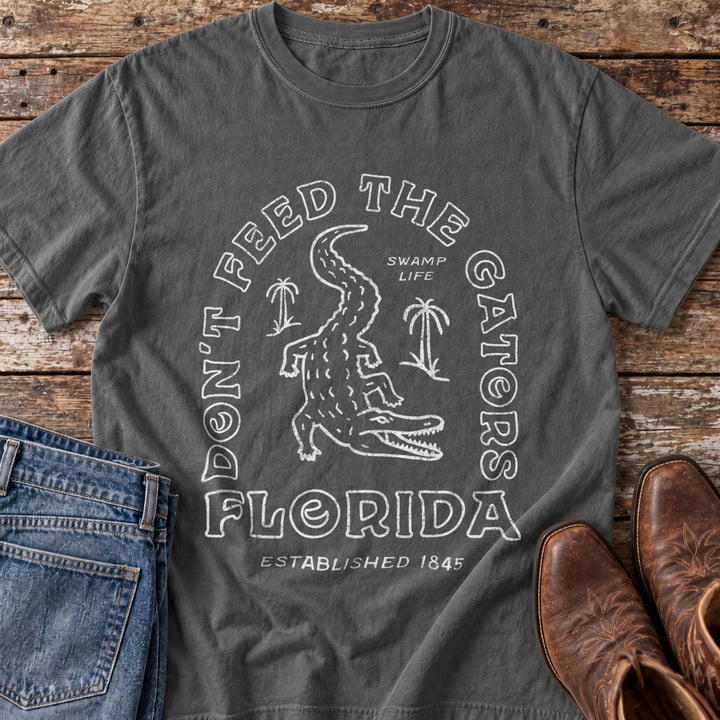 Don't Feed the Gators T-Shirt in Pepper