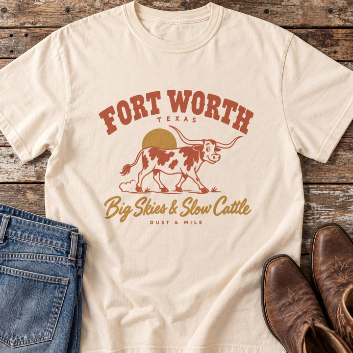 Fort Worth Big Skies T-Shirt in Ivory
